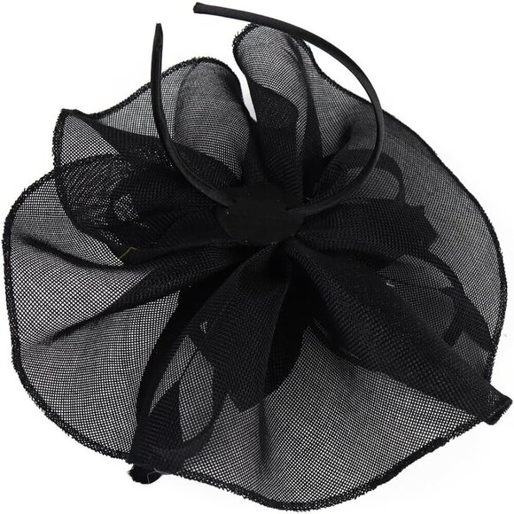 ? Poememgi Feather Headwear Women Black Fascinator Top Flower Church Cocktail